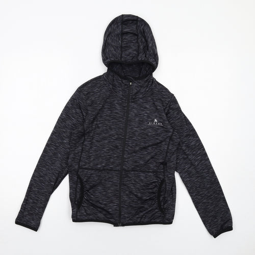 Hi Gear Girls Grey Polyester Full Zip Hoodie Size 9-10 Years Zip