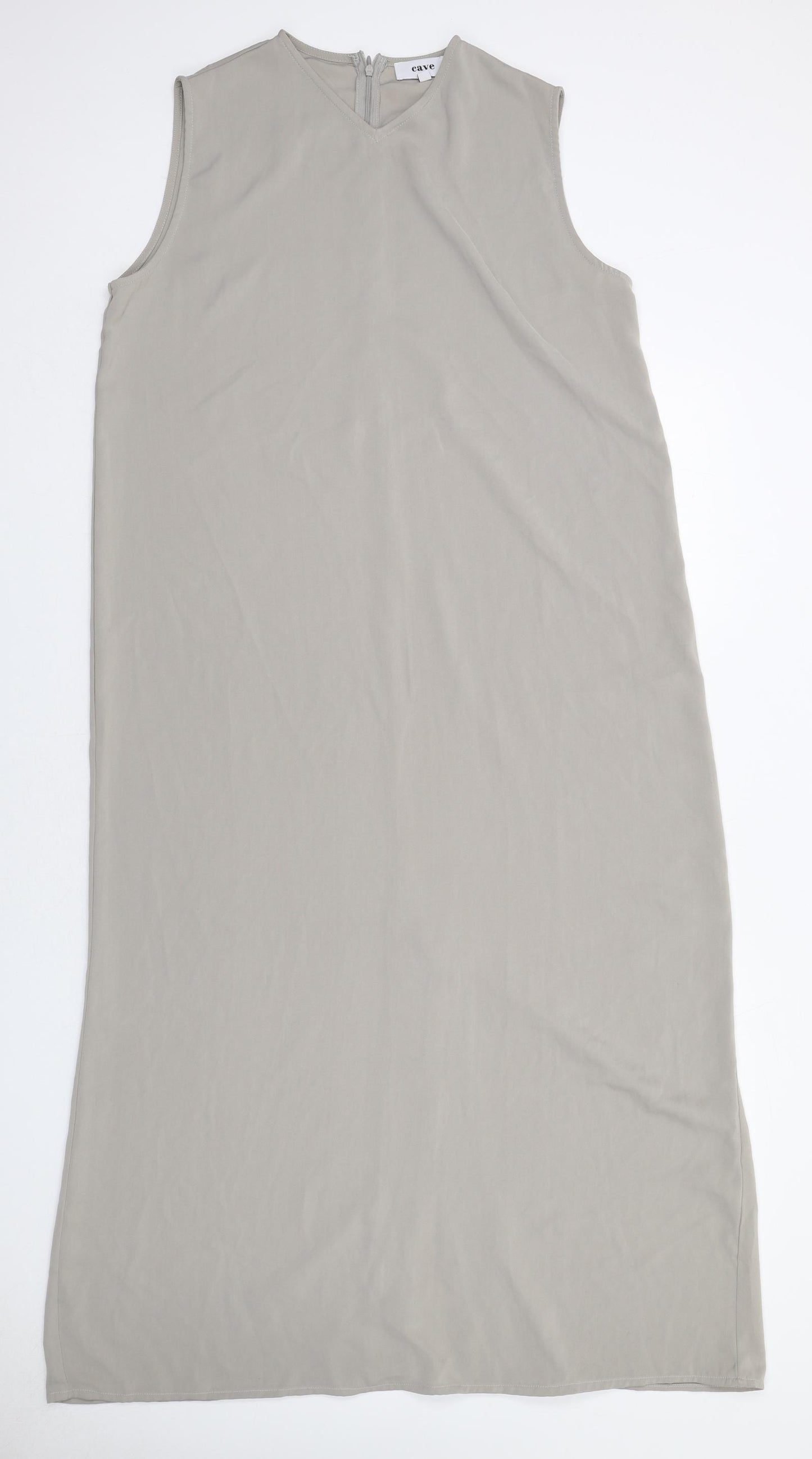 Cave Womens Grey Polyester A-Line Size XL V-Neck Zip