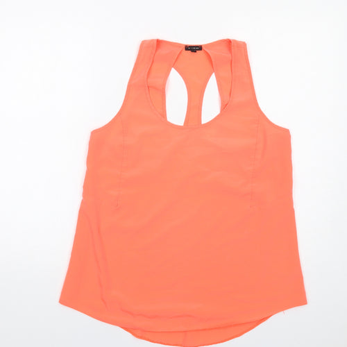 River Island Womens Orange Polyester Basic Tank Size 14 Round Neck