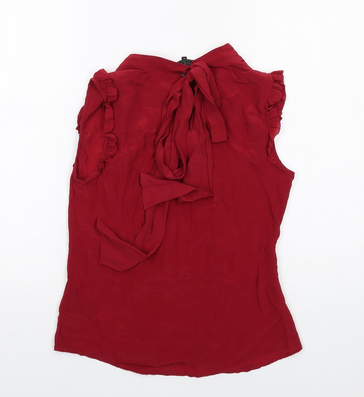 GUESS Womens Red Silk Basic Tank Size M V-Neck
