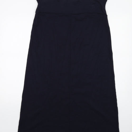 John Lewis Womens Blue Viscose A-Line Skirt Size 16