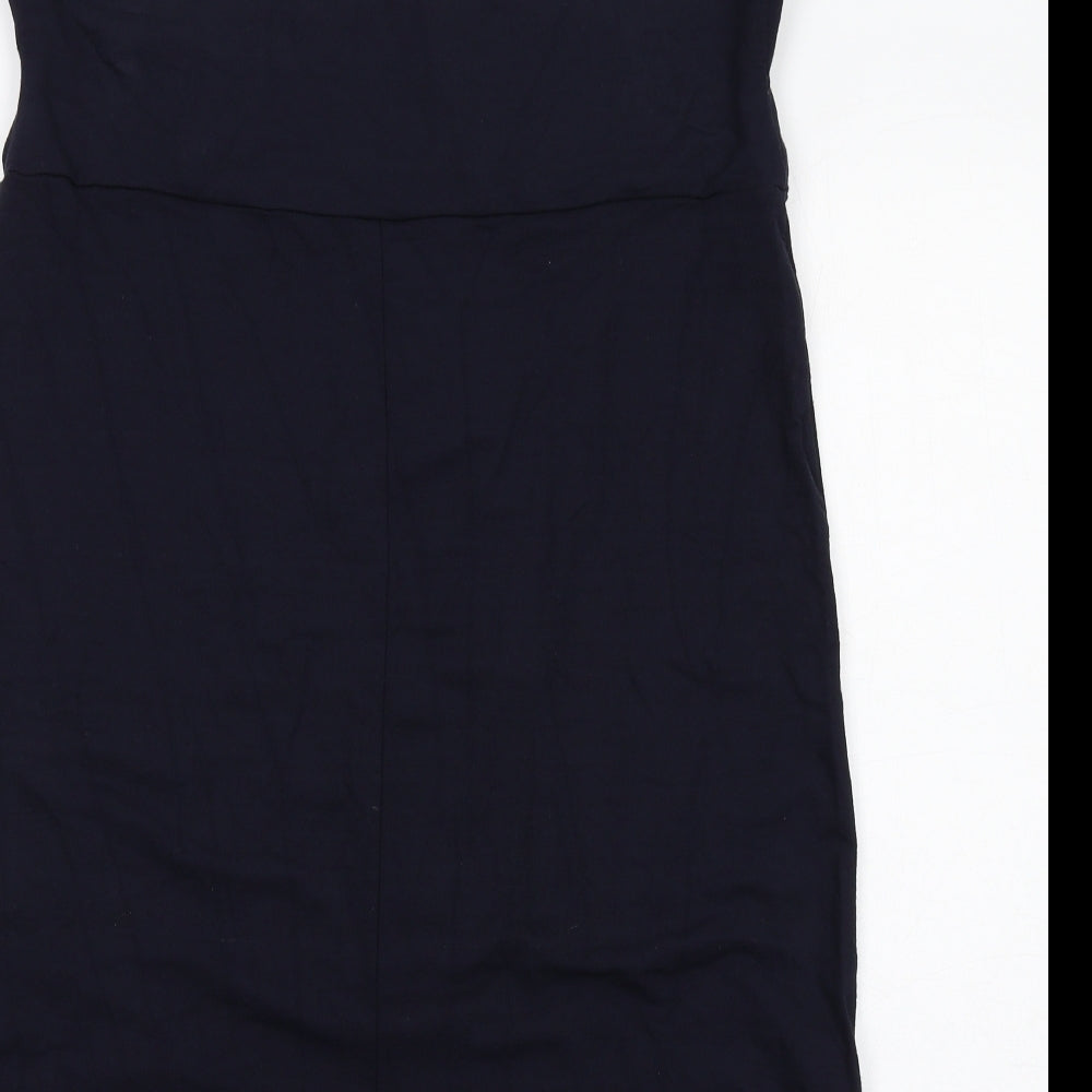 John Lewis Womens Blue Viscose A-Line Skirt Size 16