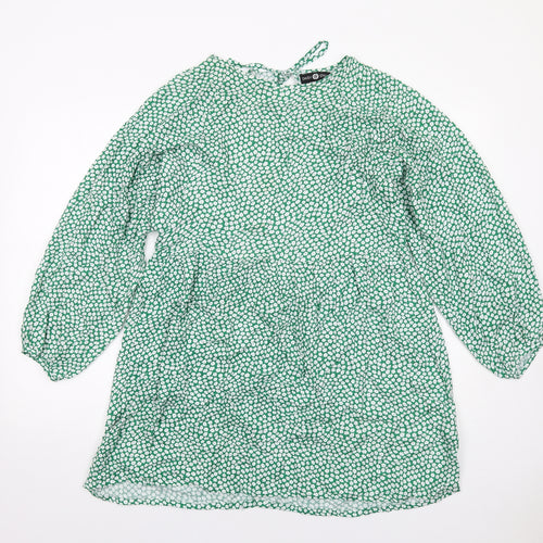 Daisy Street Womens Green Floral Viscose A-Line Size 6 Round Neck Pullover