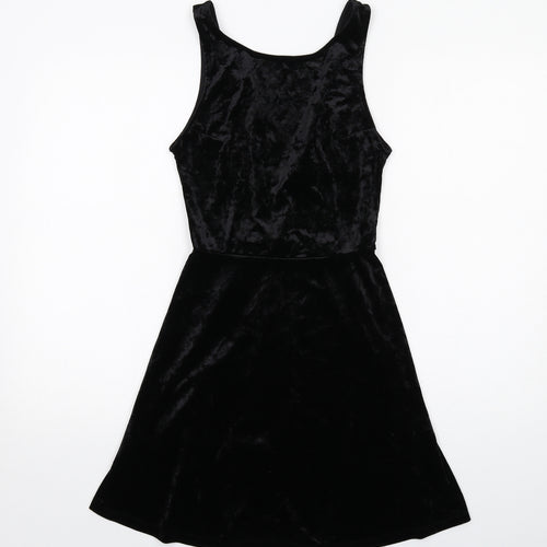 H&M Womens Black Polyester Fit & Flare Size 10 Round Neck Pullover