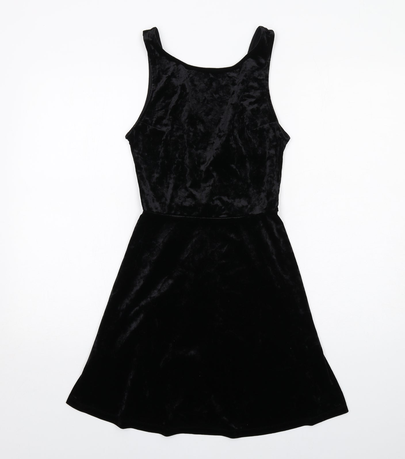 H&M Womens Black Polyester Fit & Flare Size 10 Round Neck Pullover