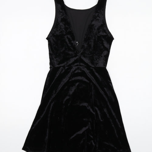 H&M Womens Black Polyester Fit & Flare Size 10 Round Neck Pullover
