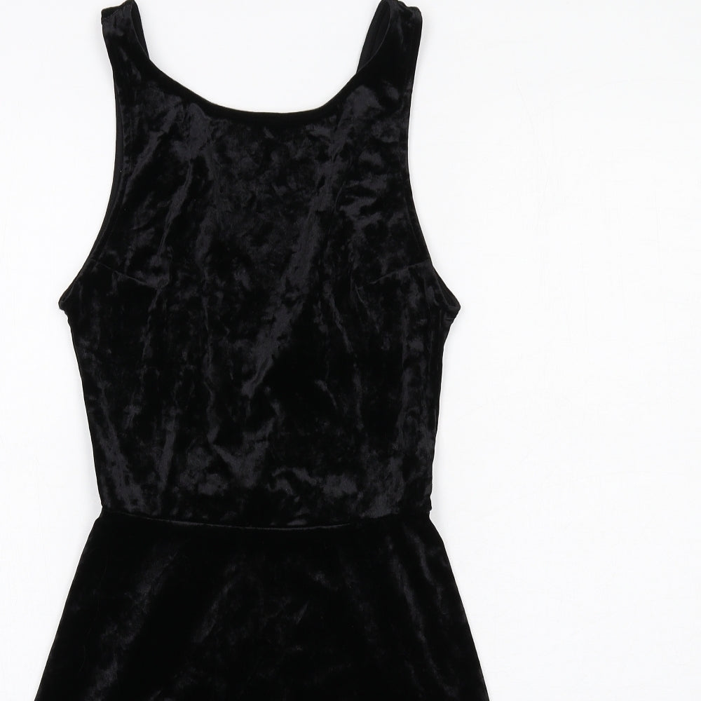H&M Womens Black Polyester Fit & Flare Size 10 Round Neck Pullover