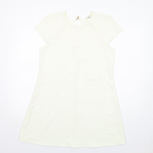 River Island Womens Ivory Polyester A-Line Size 10 Round Neck Pullover