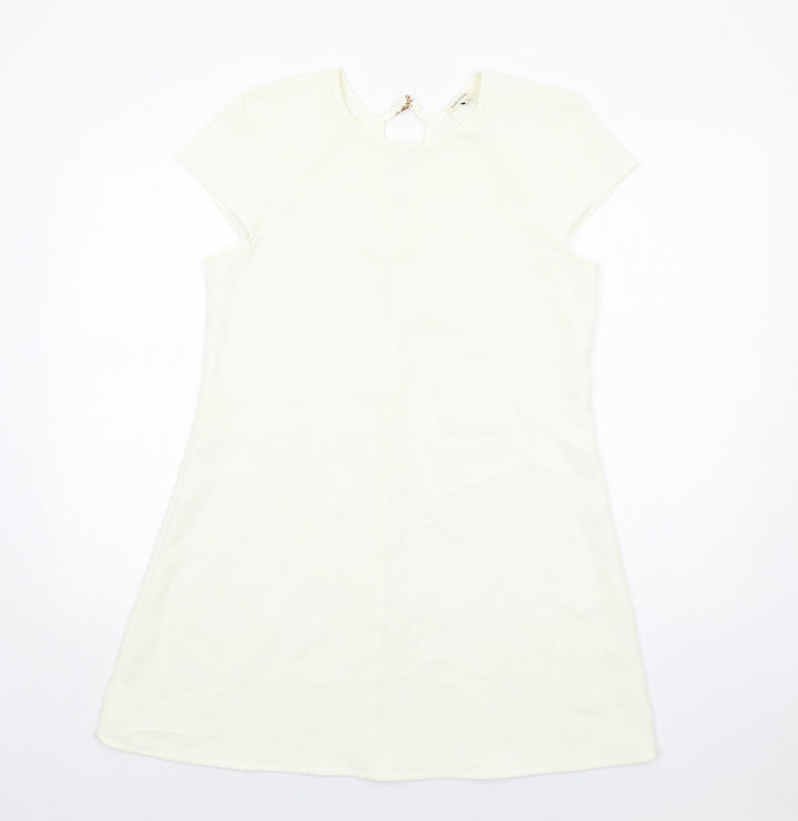 River Island Womens Ivory Polyester A-Line Size 10 Round Neck Pullover