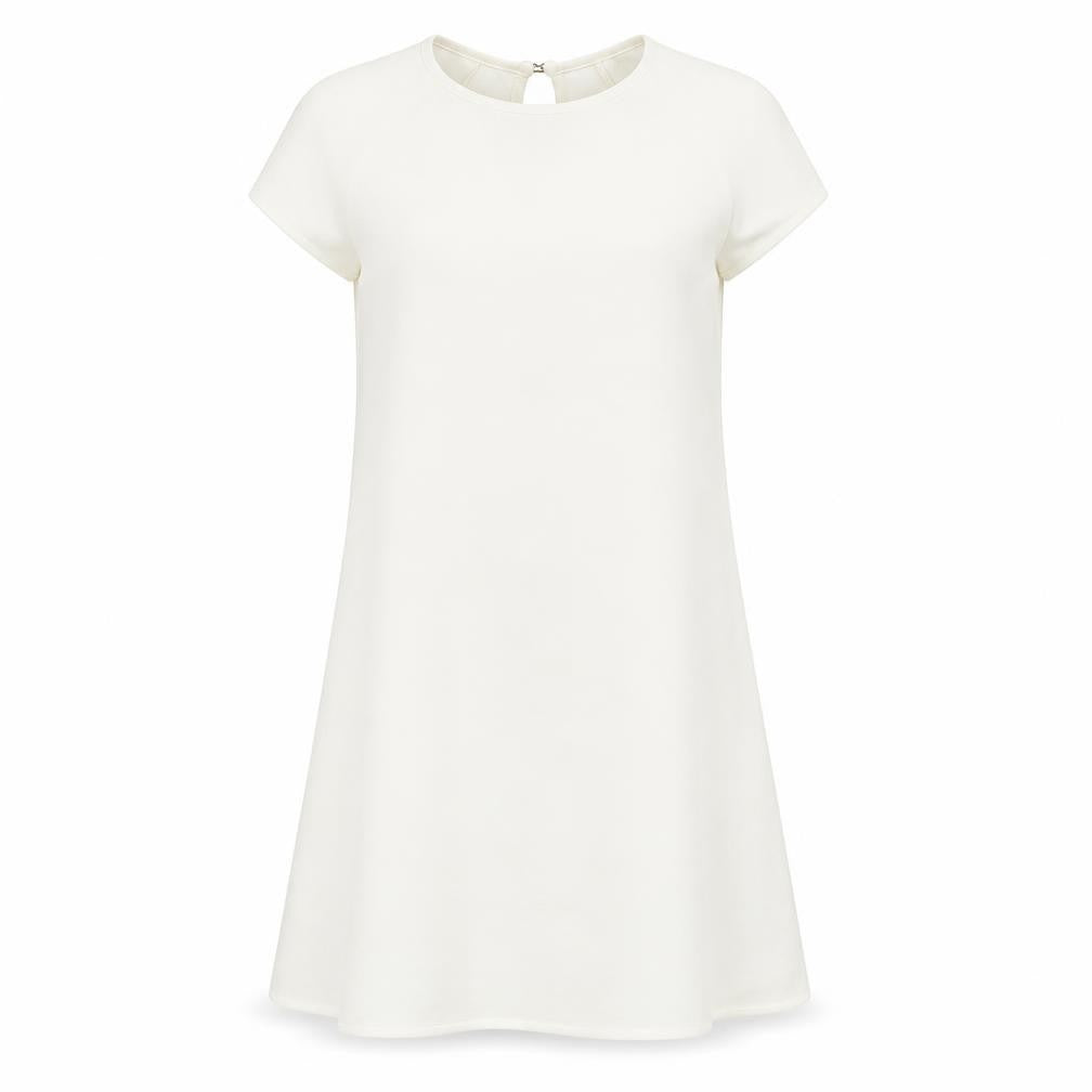 Front view of River Island women’s ivory polyester a-line, size UK 10, round neck pullover