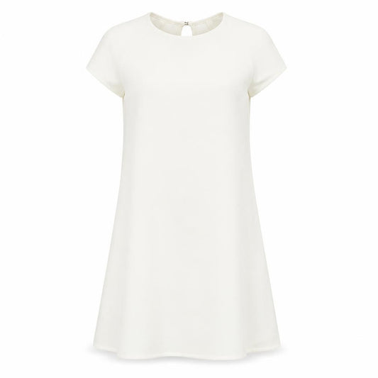 Front view of River Island women’s ivory polyester a-line, size UK 10, round neck pullover