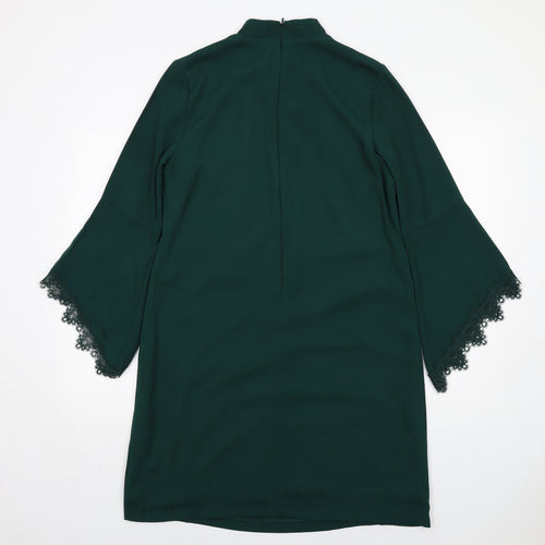 Debut Womens Green Polyester A-Line Size 14 Round Neck Zip