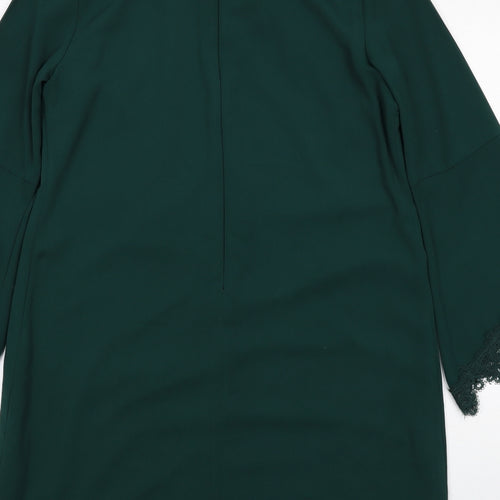 Debut Womens Green Polyester A-Line Size 14 Round Neck Zip
