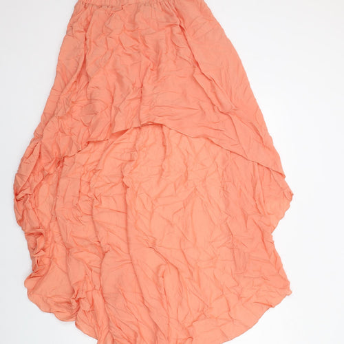 New Look Womens Orange Viscose Peasant Skirt Size 12