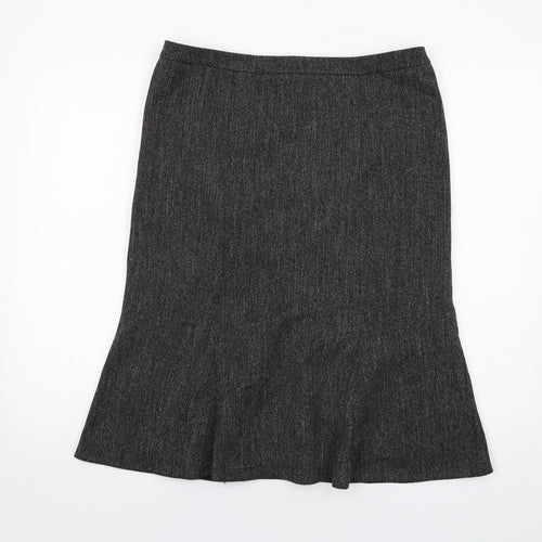 BHS Womens Grey Polyester A-Line Skirt Size 12 Zip