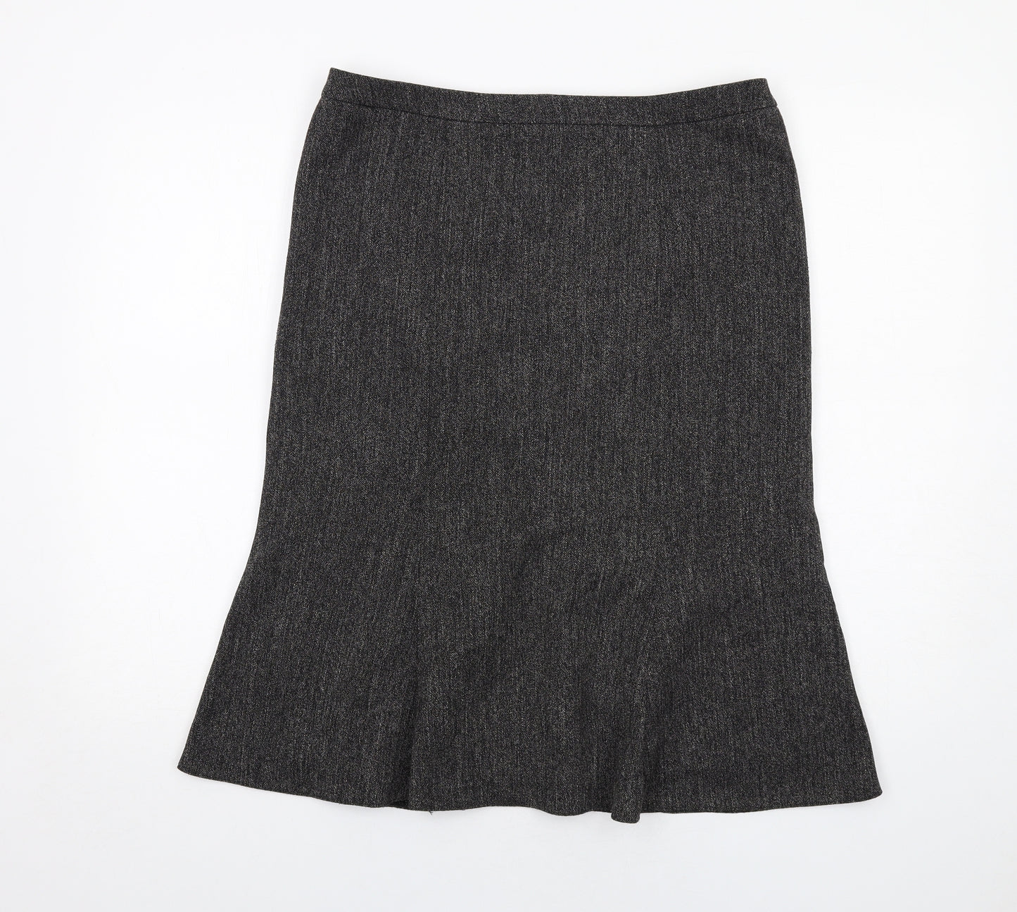 BHS Womens Grey Polyester A-Line Skirt Size 12 Zip