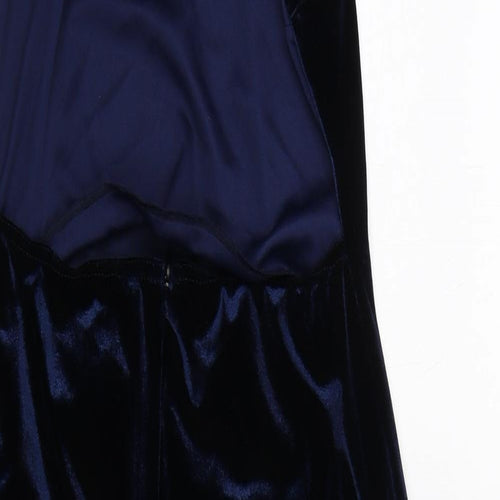 Missguided Womens Blue Polyester Bodycon Size 10 Round Neck Zip