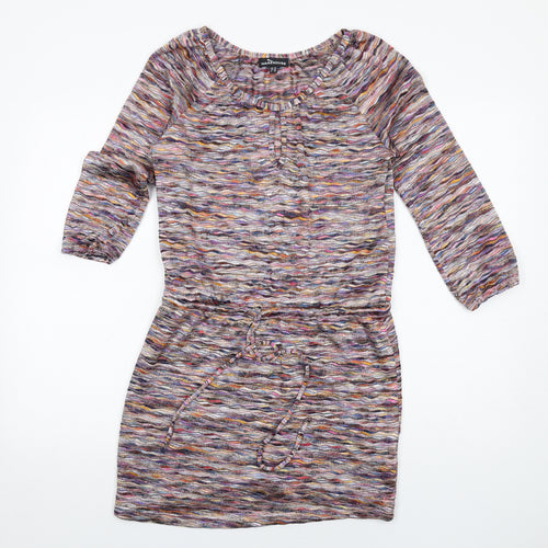 Warehouse Womens Multicoloured Polyester Bodycon Size 10 Round Neck Pullover