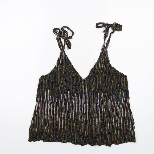 H&M Womens Multicoloured Geometric Viscose Camisole Tank Size 12 V-Neck