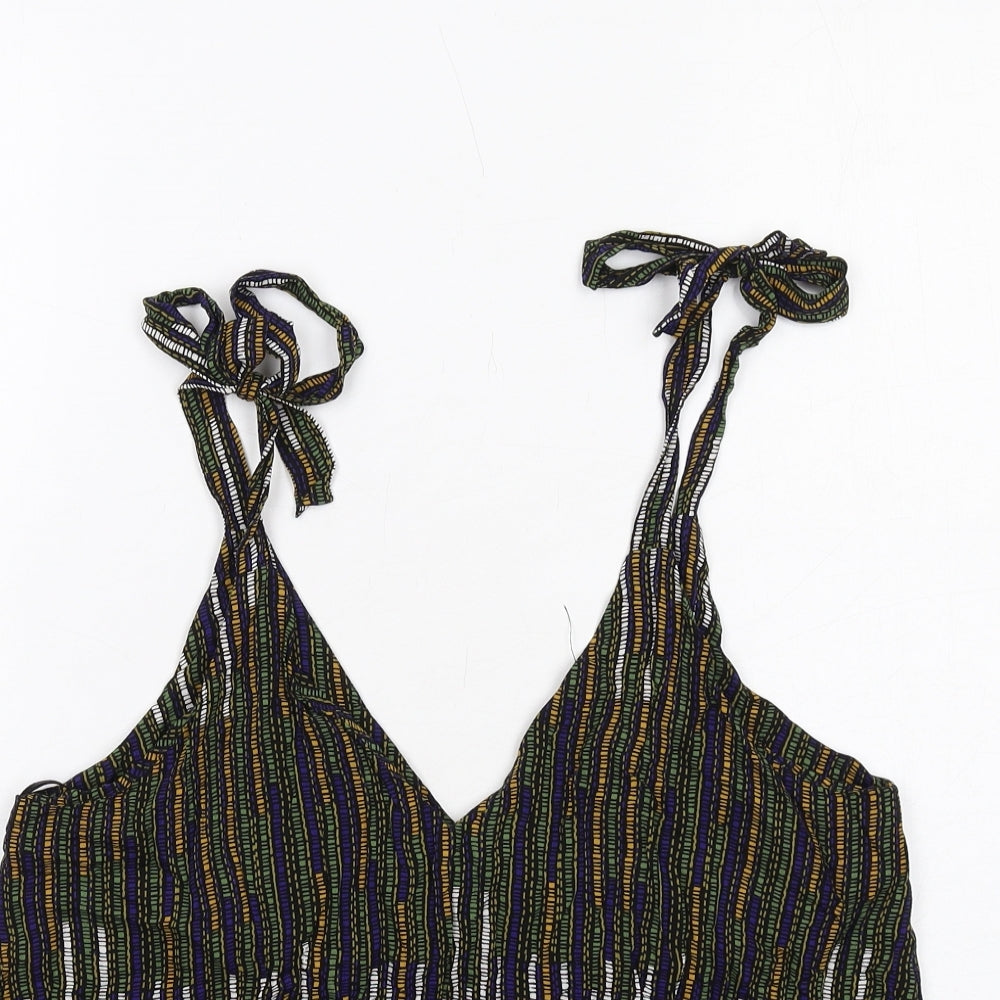 H&M Womens Multicoloured Geometric Viscose Camisole Tank Size 12 V-Neck