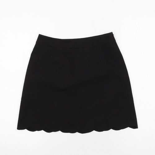 ASOS Womens Black Polyester A-Line Skirt Size 8 Zip