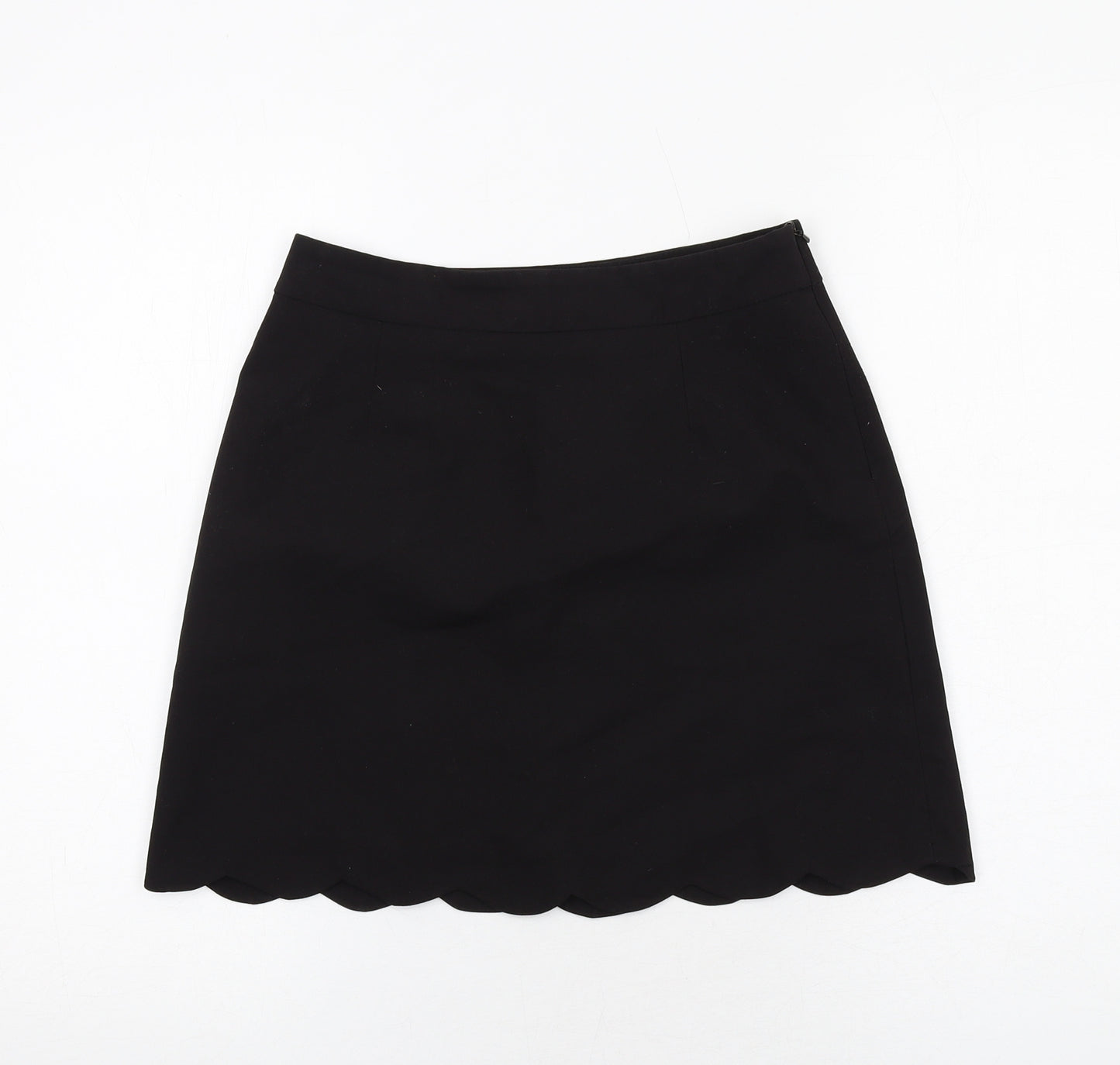 ASOS Womens Black Polyester A-Line Skirt Size 8 Zip