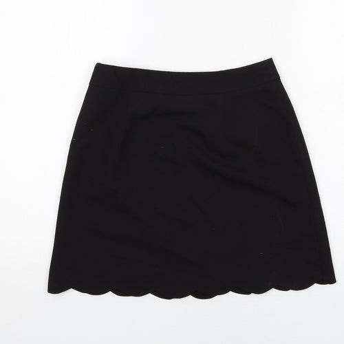 ASOS Womens Black Polyester A-Line Skirt Size 8 Zip