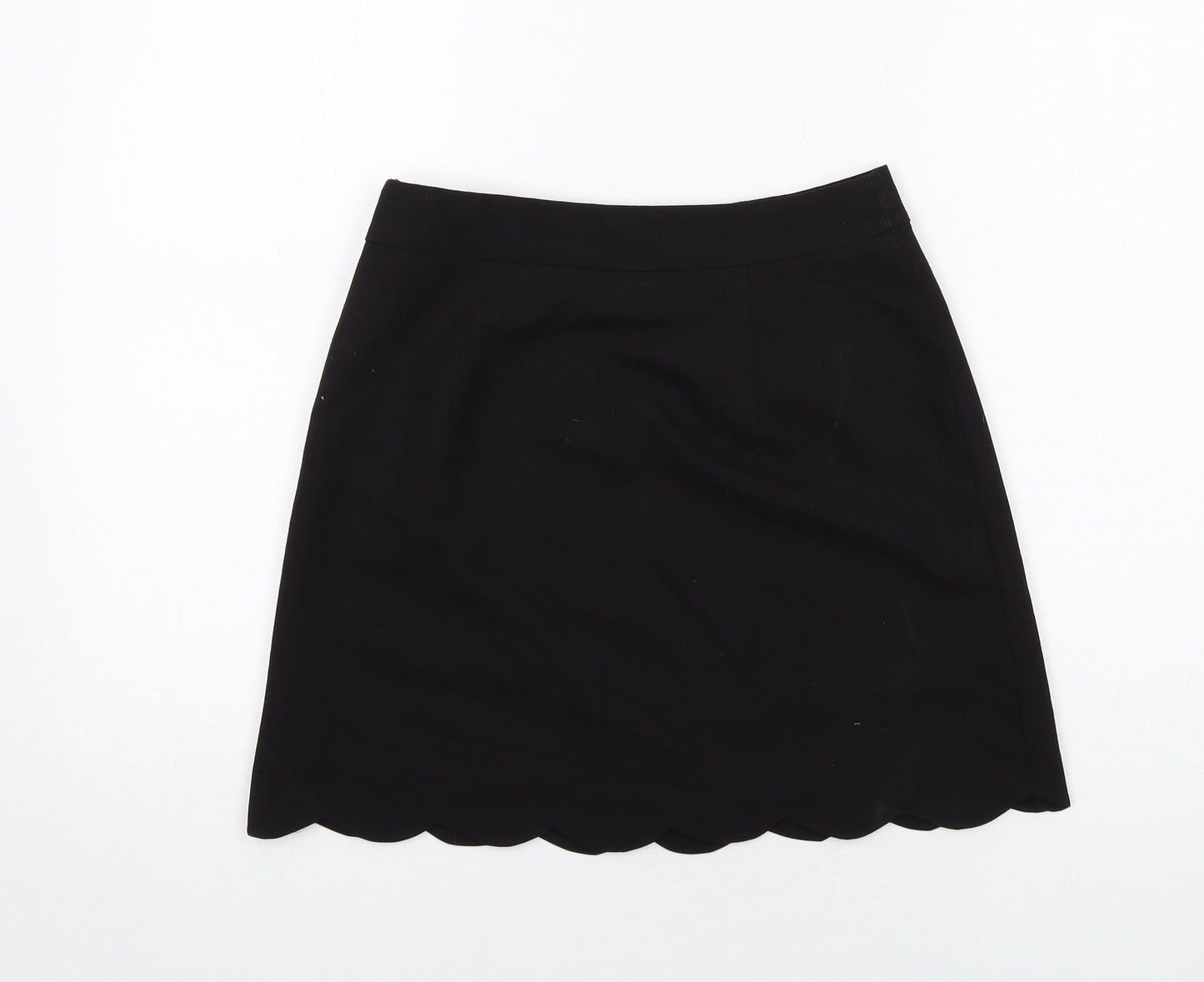 ASOS Womens Black Polyester A-Line Skirt Size 8 Zip