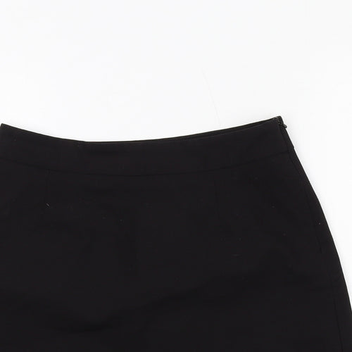 ASOS Womens Black Polyester A-Line Skirt Size 8 Zip