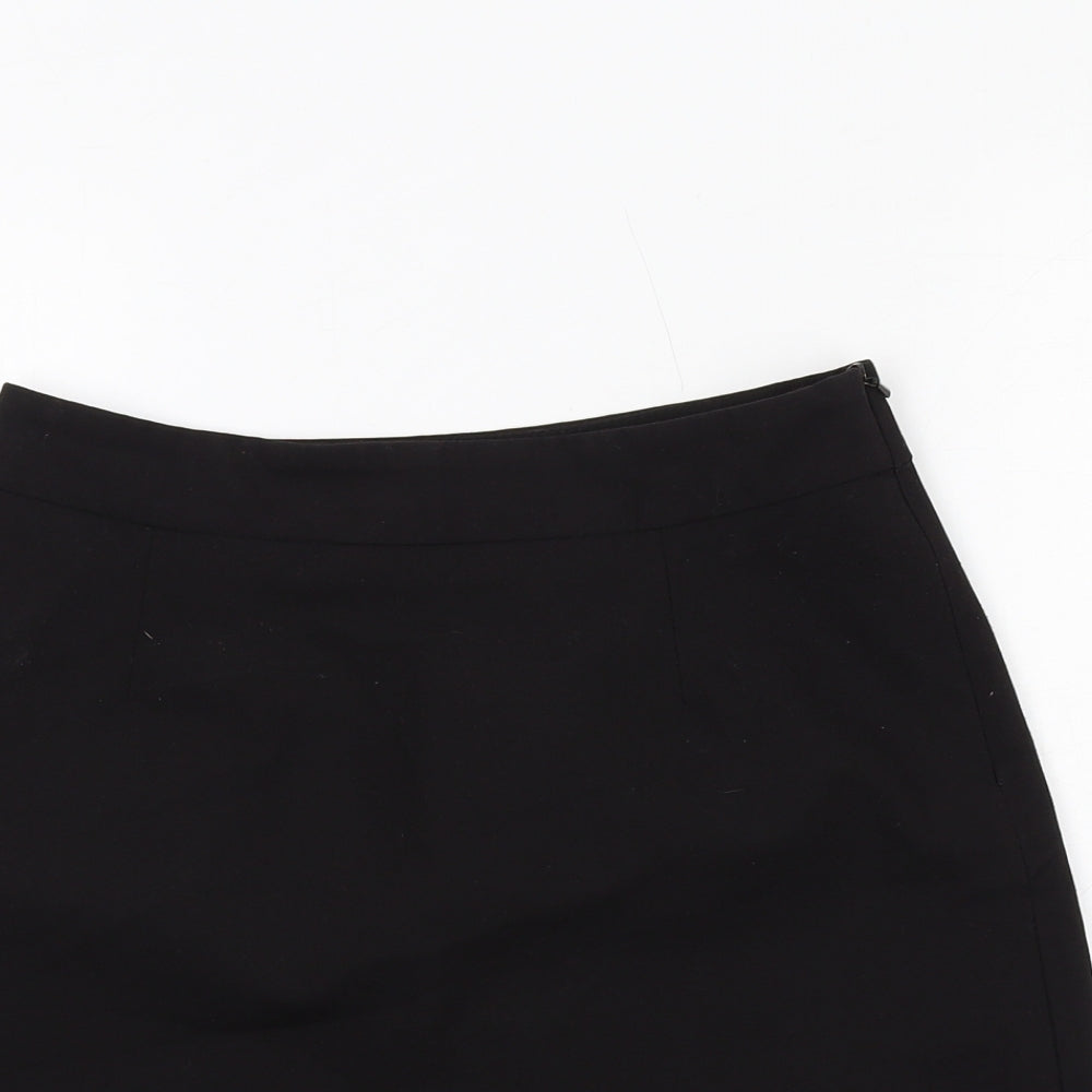 ASOS Womens Black Polyester A-Line Skirt Size 8 Zip