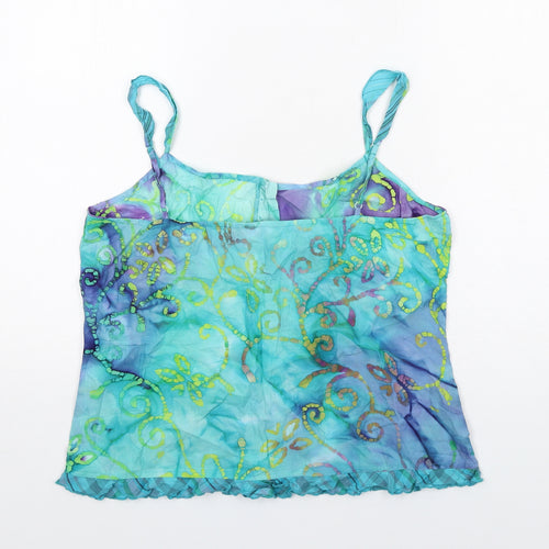Per Una Womens Multicoloured Geometric Cotton Basic Tank Size 12 Round Neck