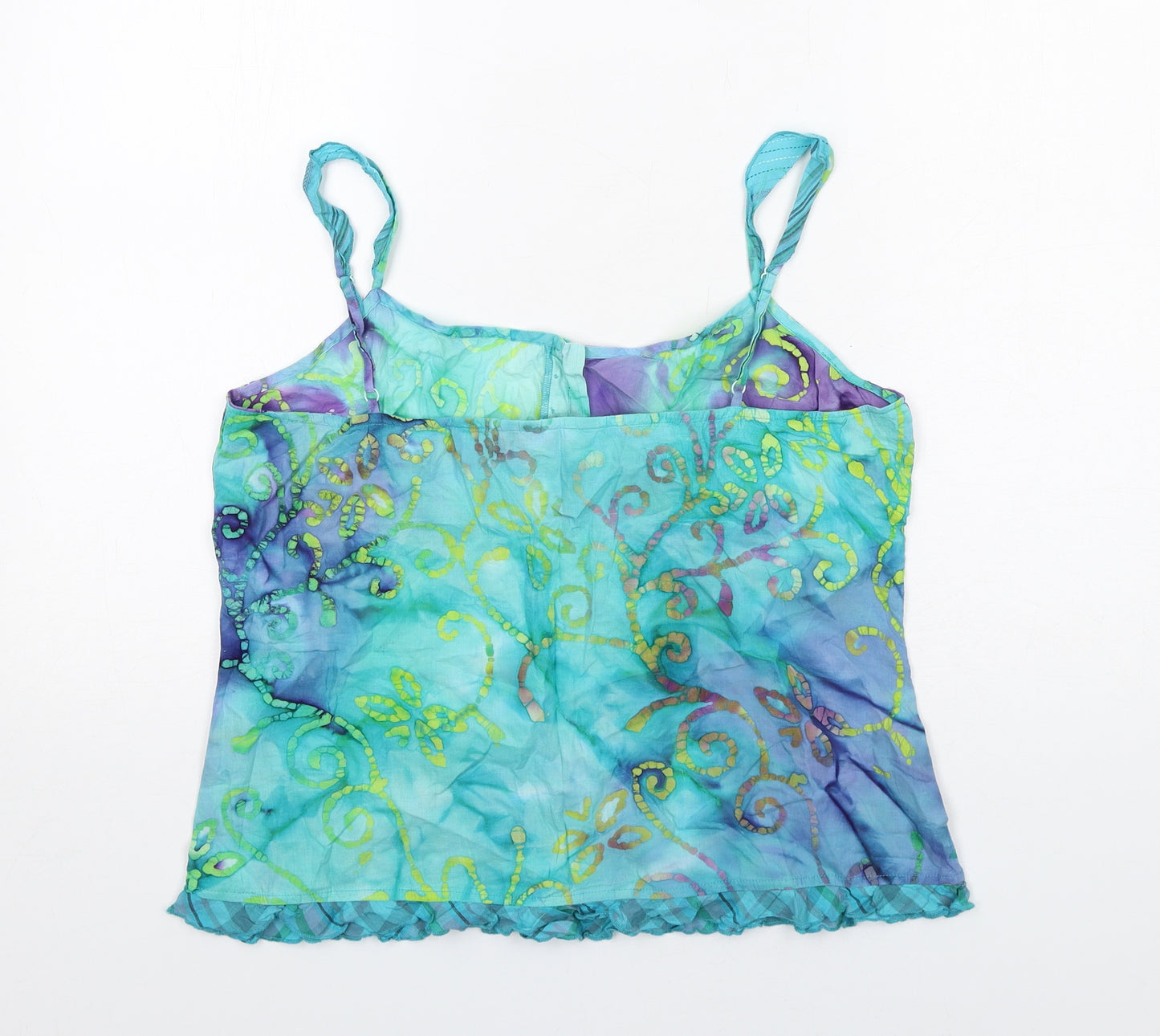Per Una Womens Multicoloured Geometric Cotton Basic Tank Size 12 Round Neck