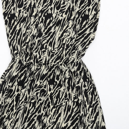 Pins & Needles Womens Black Geometric Polyester A-Line Size M Round Neck Pullover