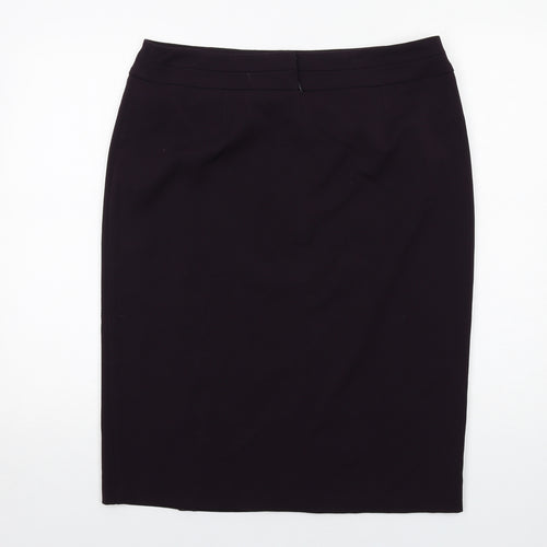 BHS Womens Purple Polyester A-Line Skirt Size 14 Zip