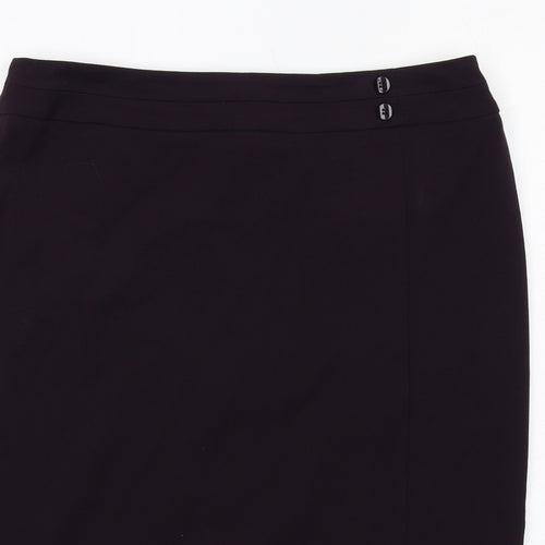 BHS Womens Purple Polyester A-Line Skirt Size 14 Zip