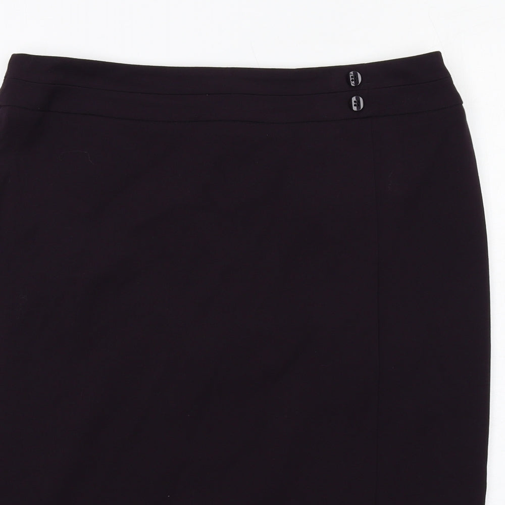 BHS Womens Purple Polyester A-Line Skirt Size 14 Zip