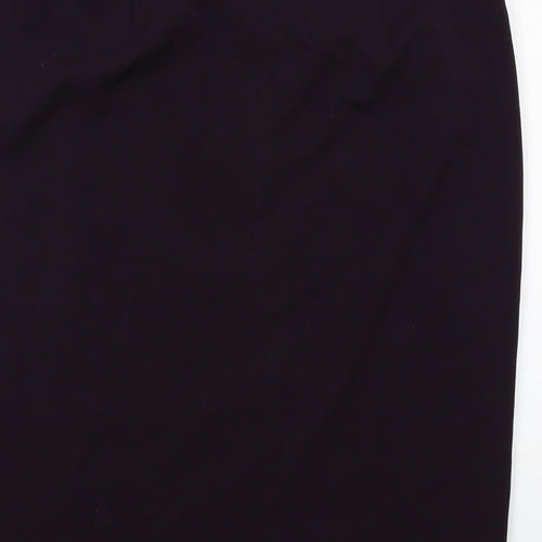 BHS Womens Purple Polyester A-Line Skirt Size 14 Zip