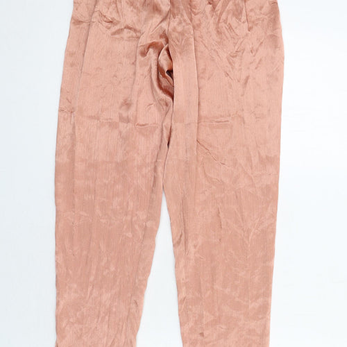 Pieces Womens Orange Polyester Trousers Size XS Regular