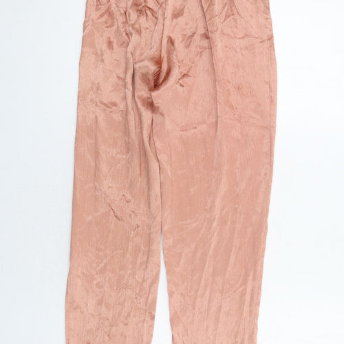 Pieces Womens Orange Polyester Trousers Size XS Regular
