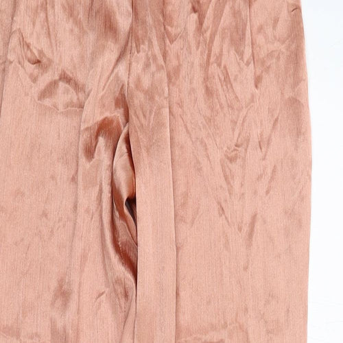 Pieces Womens Orange Polyester Trousers Size XS Regular