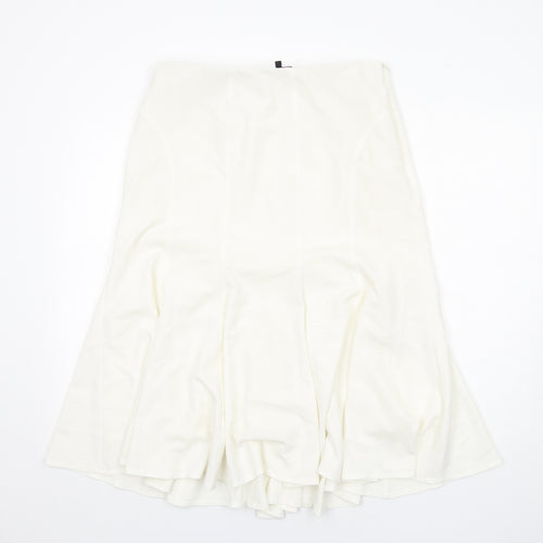 Hudson and Onslow Womens White Polyester Swing Skirt Size 14 Zip