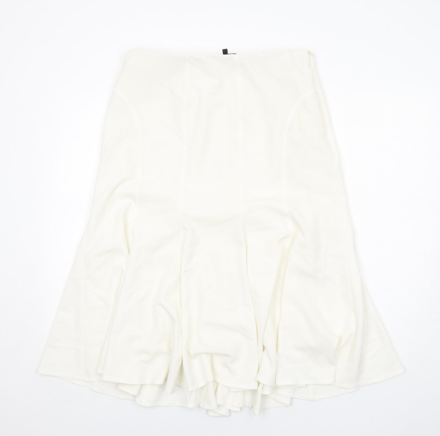 Hudson and Onslow Womens White Polyester Swing Skirt Size 14 Zip