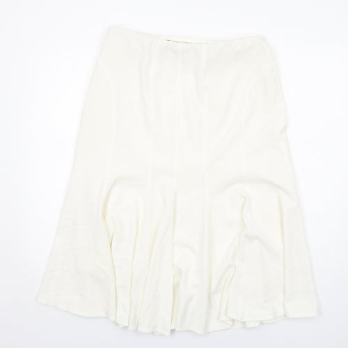 Hudson and Onslow Womens White Polyester Swing Skirt Size 14 Zip