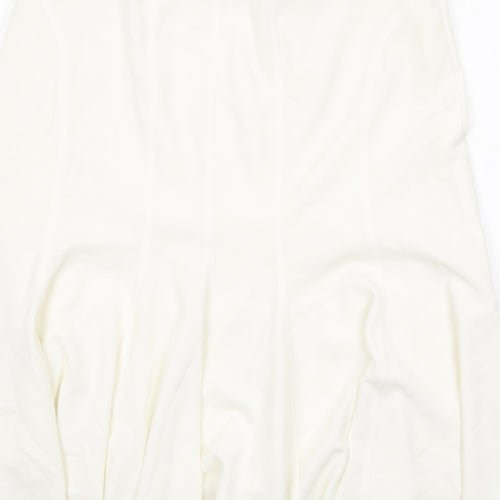 Hudson and Onslow Womens White Polyester Swing Skirt Size 14 Zip