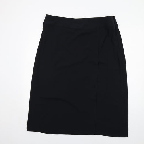 Marks and Spencer Womens Black Polyester A-Line Skirt Size 20 Zip