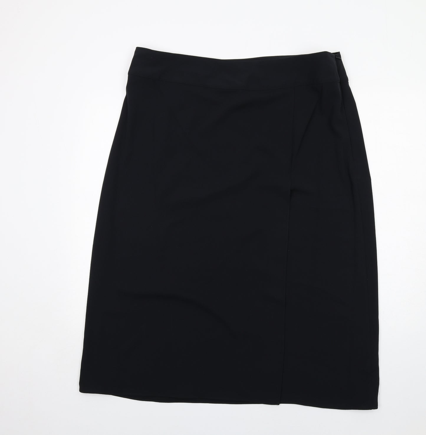Marks and Spencer Womens Black Polyester A-Line Skirt Size 20 Zip