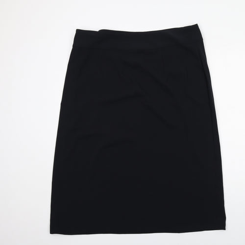 Marks and Spencer Womens Black Polyester A-Line Skirt Size 20 Zip