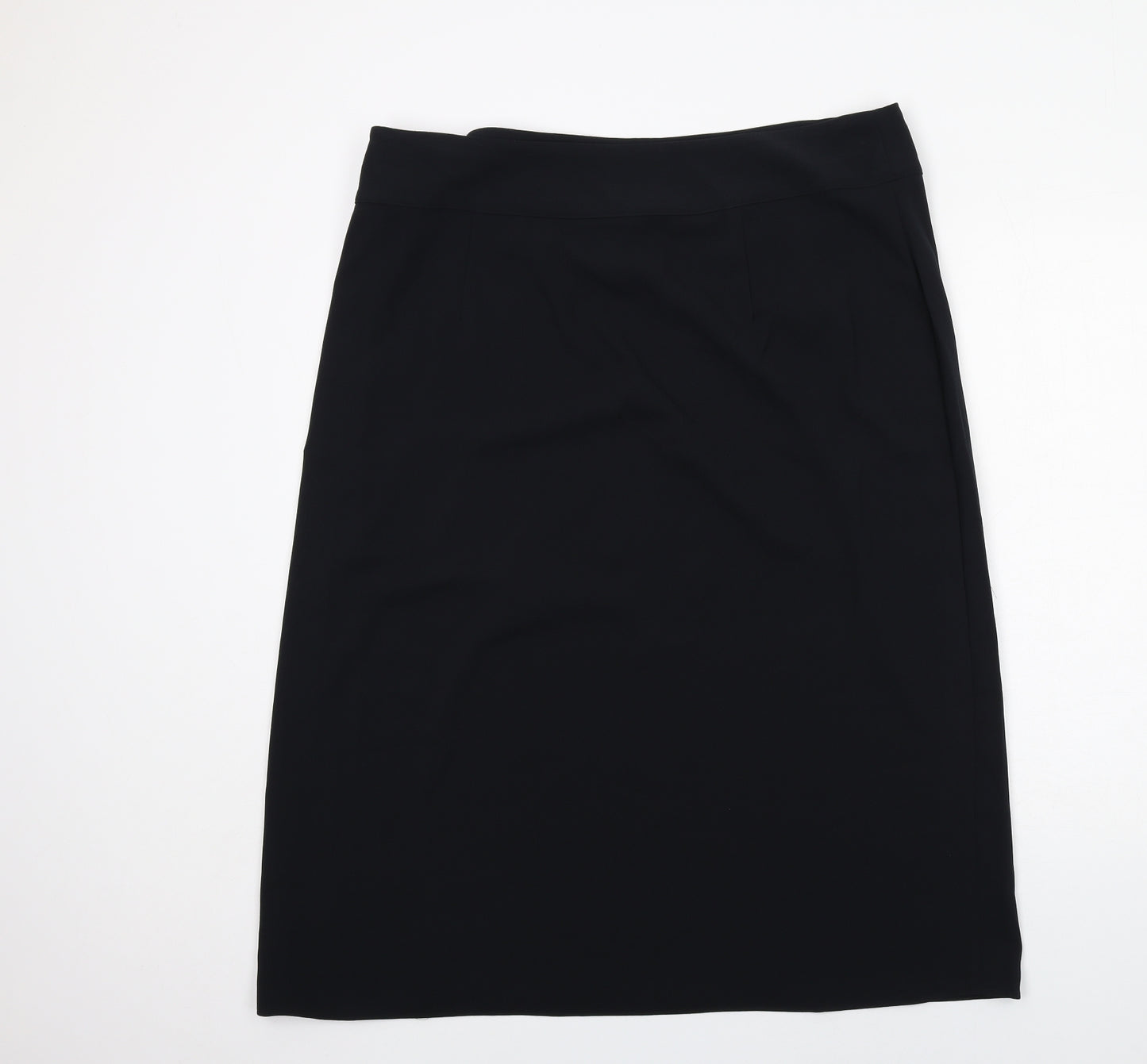 Marks and Spencer Womens Black Polyester A-Line Skirt Size 20 Zip