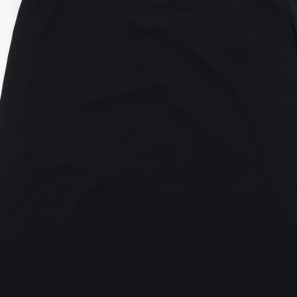 Marks and Spencer Womens Black Polyester A-Line Skirt Size 20 Zip