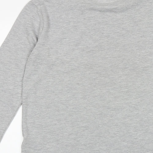 Marks and Spencer Boys Grey Cotton Basic T-Shirt Size 13-14 Years Round Neck Pullover - One Team